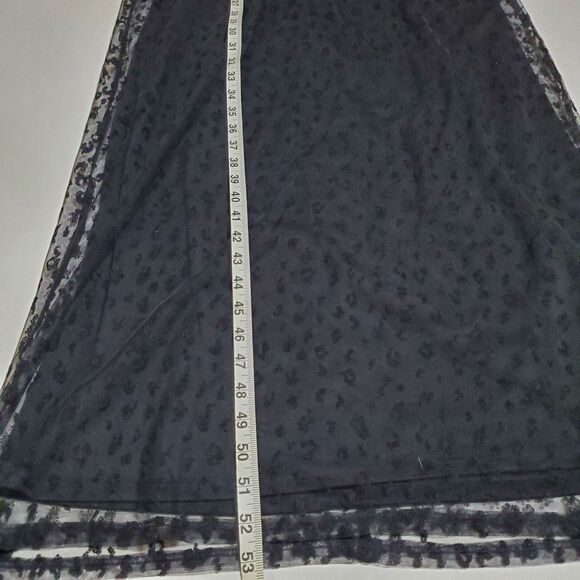 VTG 90s Y2K Maxi Dress Size L Sheer Mesh Overlay  Whimsigoth Witchy Byer Too - Picture 10 of 13